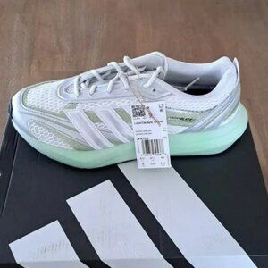 Adidas Lightblaze Glow Sneakers - Color: White/Silver/Lime - Size: Women 8